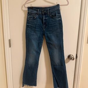 MOTHER The Insider Step Hem Crop Bootcut Jeans (Wish on a Star) Size 24